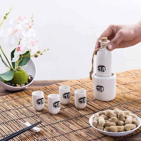 Best Budget Sake Warmer: MyGift 6-Piece Japanese Style Ceramic Sake Set