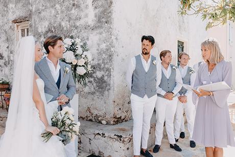 Romantic Destination Wedding in Corfu with roses and hydrangeas in pastel hues ǀ Dimitra & Alex