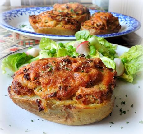 Salmon Pie Stuffed Baked Potatoes