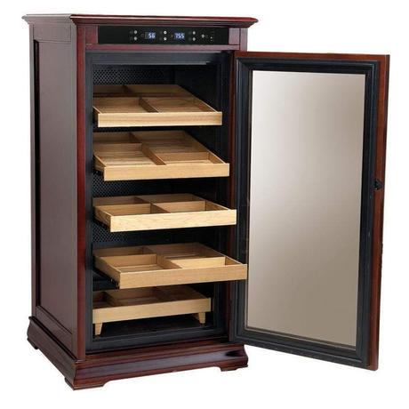 The   Cigar Cooler Humidor Cabinet - Your Elegant Bar with tempered glass door