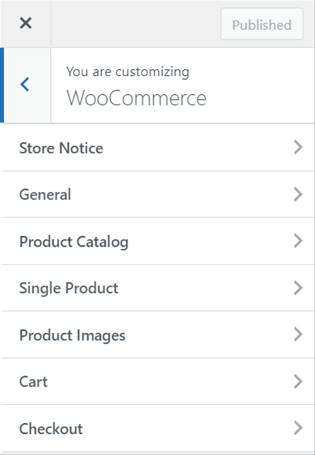 astra woocommerce options