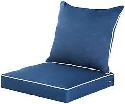 We offer outdoor chaise lounge cushions, outdoor bench cushions, patio seat cushions, and we also offer outdoor deep seat patio cushions for many of the top patio furniture manufacturers. Amazon Com Qilloway Outdoor Indoor Deep Seat Chair Cushions Set All Weather Large Size Replacement Cushion For Patio Furniture Navy Blue Garden Outdoor