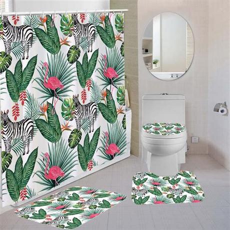 Here's another cute shower curtain that we think would be just perfect for a nursery bathroom. 4 Pieces Curtains Cute Cartoon Shower Curtain 3D Printing ...