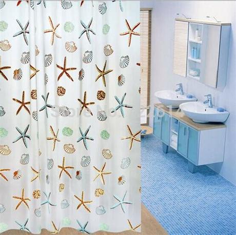 Elegant shower curtains bathroom shower curtains fabric shower curtains bath shower blackout curtains cute curtains cool shower curtains shower curtain rods curtains with rings retro. Cute Starfish Waterproof Shower Curtain Bathroom Decor ...