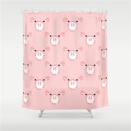 Second only to crawlspaces (or maybe third to attics, if you're fancy enough to have one). Cute Pink Pig face Shower Curtain by Mailboxdisco | Society6