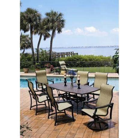 At patiofurniture.com, we make finding the right outdoor patio furniture fun and easy. Suncoast Devereaux Sling Cast Aluminum Dining Set by ...