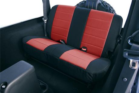 Seat Cover Kit Rear Neoprene Red 97 02 Jeep Wrangler Tj
