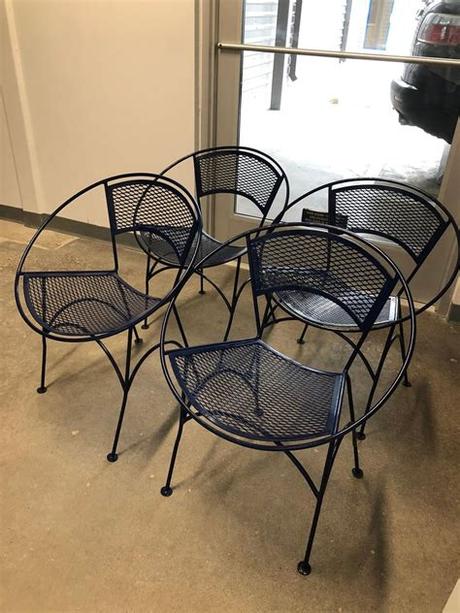 Get 5% in rewards with club o! S/4 Mid Century Modern John Salterini Wrought Iron Navy ...