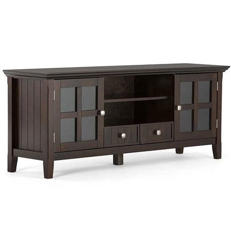 Vidaxl tv cabinet with 3 drawers solid reclaimed wood media console tv stand. Simpli Home Acadian Solid Wood Tall TV Stand - ChosenFurniture