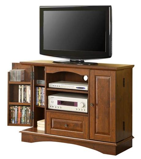 Vidaxl tv cabinet black table plasma lowboard furniture lowboard stand unit. 42 Inch Wood TV Stand with Media Storage in TV Stands