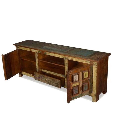 Solid Wood Handcrafted Rustic TV Stand Media Console