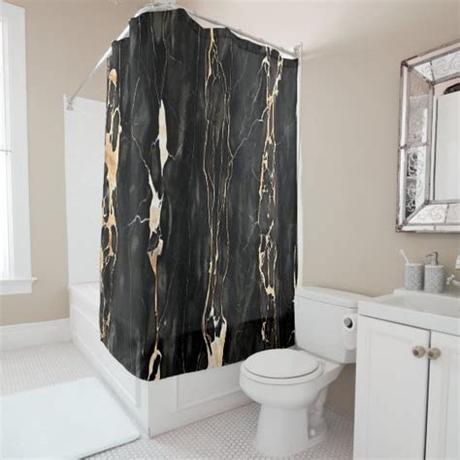 We've got endless options like our trendy shower curtains that will really make your bathroom pop. Modern Trendy Marble Pattern in Black Gold Gray Shower ...