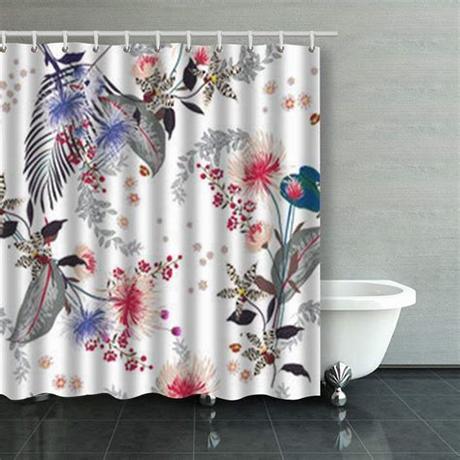 Splish splash in style with luxury shower curtains. BPBOP Colorful Trendy Floral Pattern Many Kind Shower ...