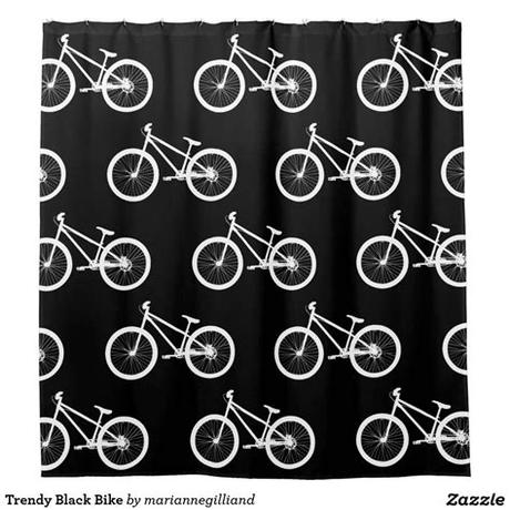 Browse our wide selection of fabric and floral designer shower curtains. Trendy Black Bike Shower Curtain | Zazzle.com | Modern ...