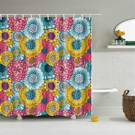 Look through thousands of designs of bathroom curtains and impress your friends. Trendy Colorful Seamless Floral Blooming Cluster Shower ...