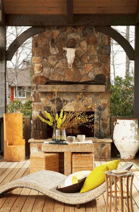 Marketing outdoor hearths ross says that many fireplaces such as fire stone's modular surround for example, cal flame's model is perfect for separating alfresco dining from patio/living spaces. Rustic Outdoor Stone Fireplace Ideas (Rustic Outdoor Stone ...