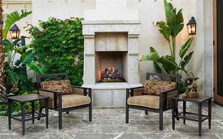 The patio fireplace creates a great gathering point for friends and family. Outdoor Fireplace Ideas - The Home Depot