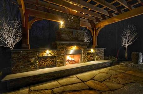 While personal style and preferences vary, even the rustic look of natural stone with no chimney can enhance any patio area. Patio Design with Pergola and Fireplace - Sponzilli ...