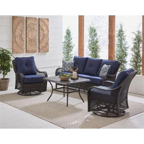 This lightweight bistro set includes two folding chairs as well as a round table that's about 2 feet wide. Hanover Orleans 4-Piece Steel Patio Conversation Set with ...