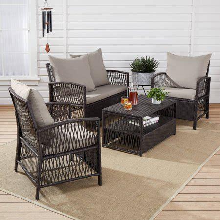 For added customization options, steel outdoor furniture is available in a variety of finishes and fabric options for cushions and seating. Mainstays Sanza Conversation Steel Patio Furniture Set ...