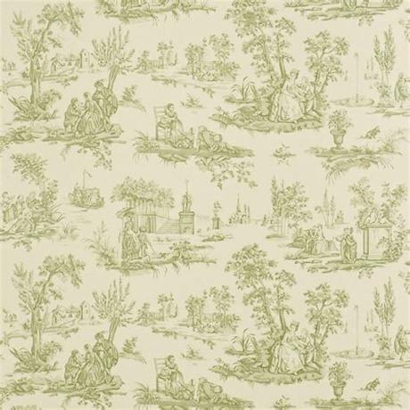 Toile wallpaper's origins came from toile fabric hung on chateau walls throughout france. Courting Toile Wallpaper - Cream/Sap Green (DEGTCT103 ...