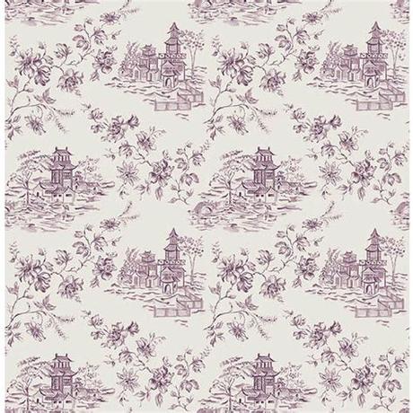 Shop wayfair for all the best toile wallpaper. Laure Purple Toile Wallpaper - Asian - Wallpaper - by ...