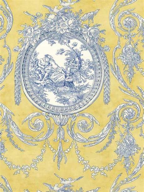 Butterfly toile blue beige french blue light blue wallpaper. 54 best images about French wallpapers and fabrics on ...