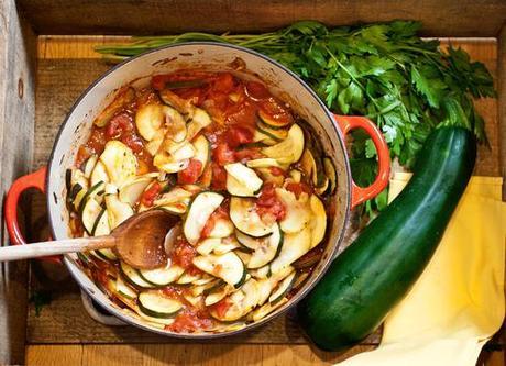 Zucchini Sauteed with Tomatoes and Marjoram