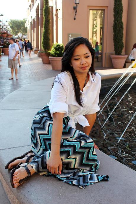 Breezy Afternoon :: Chevron Print & Floppy Hat