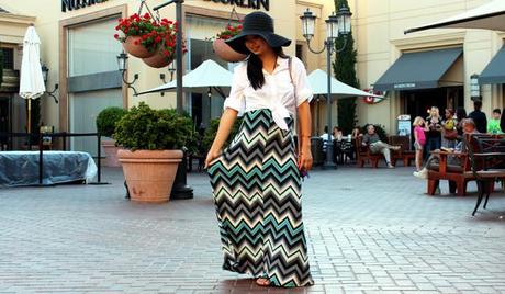 Breezy Afternoon :: Chevron Print & Floppy Hat