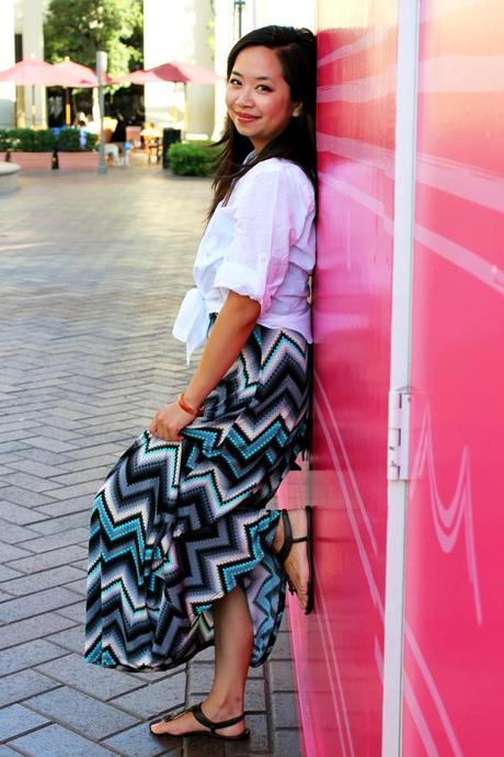 Breezy Afternoon :: Chevron Print & Floppy Hat