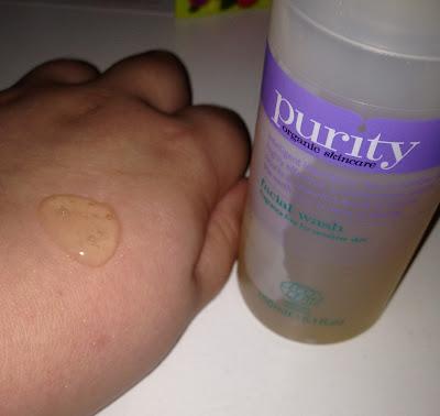 purity organic skincare: facial wash