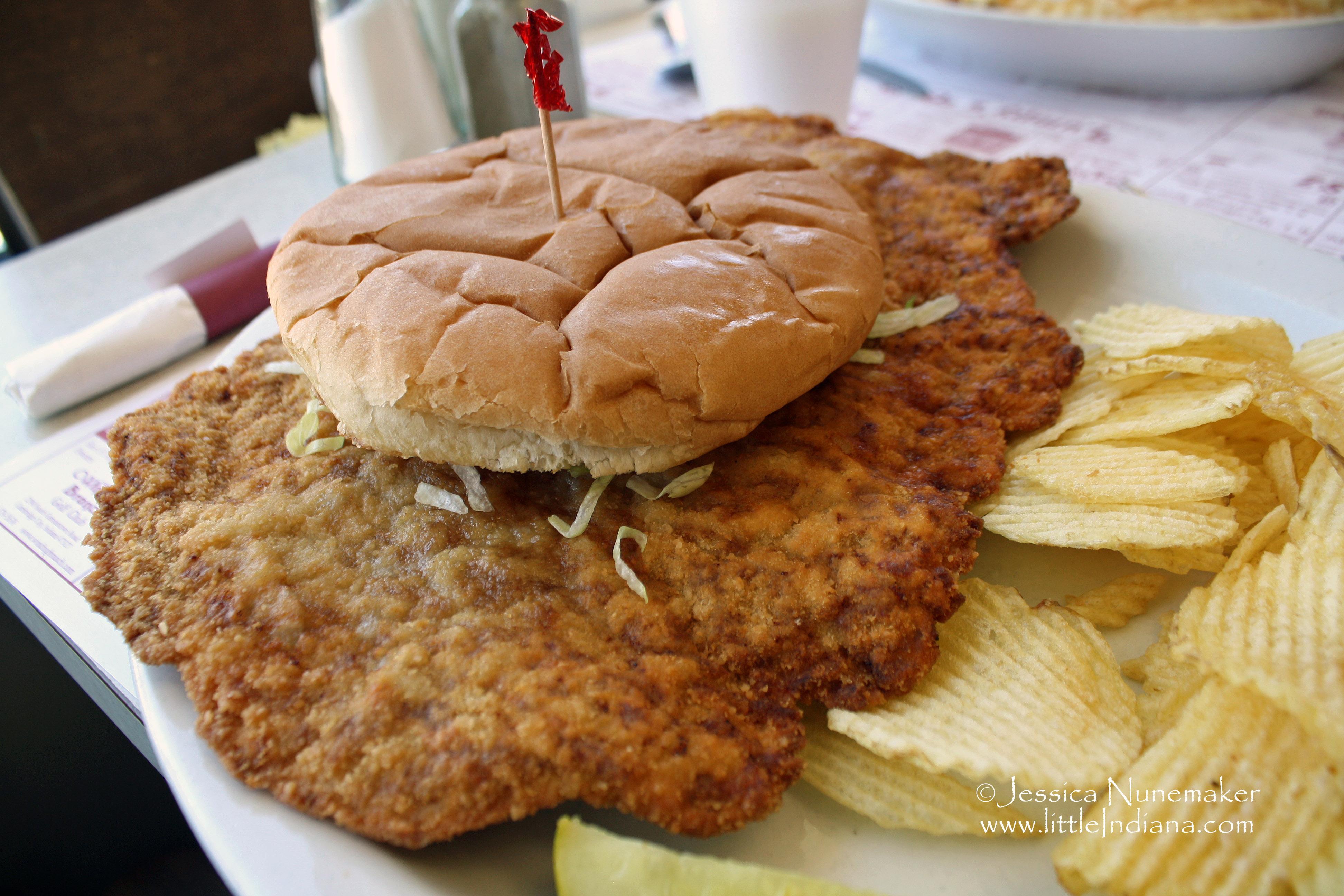 Lumpy's Cafe: Cambridge City, Indiana Pork Tenderloin Sandwich