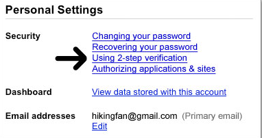 set up two-step authentication