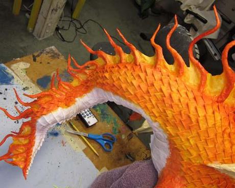 The Year of the Paper Mache Dragon- scales and paint