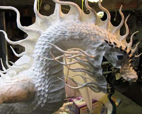 The Year of the Paper Mache Dragon- scales and paint