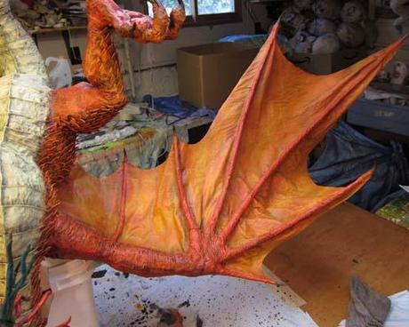 The Year of the Paper Mache Dragon- scales and paint