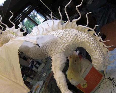 The Year of the Paper Mache Dragon- scales and paint