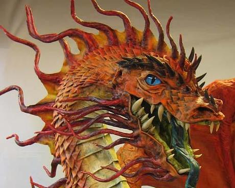 The Year of the Paper Mache Dragon- scales and paint