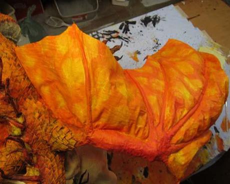 The Year of the Paper Mache Dragon- scales and paint
