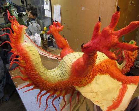 The Year of the Paper Mache Dragon- scales and paint