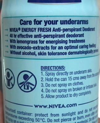 Deodorant of the Month - Nivea Energy Fresh Deodorant