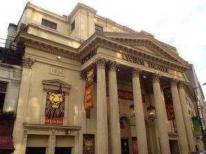 The exterior of the Lyceum theatre, London.