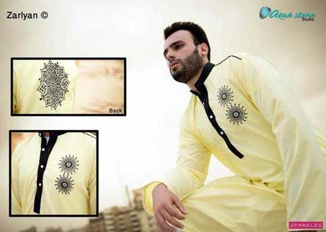 Men Printed Kurta Shalwar Eid Collection 2012 from Sparkles a Natty and Gracious Collection