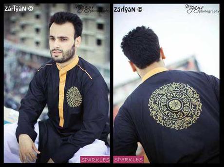 Men Printed Kurta Shalwar Eid Collection 2012 from Sparkles a Natty and Gracious Collection