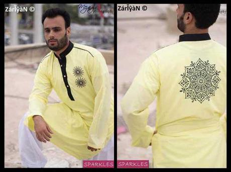 Men Printed Kurta Shalwar Eid Collection 2012 from Sparkles a Natty and Gracious Collection