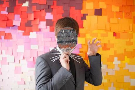 Pixelated post-its photobooth