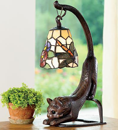 Stained Glass Cat Lovers Table Lamp