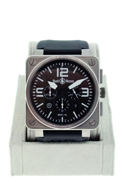 Bell and Ross Aviation BR01-94-T Titanium and Carbon Fiber Watch, preowned bell and ross