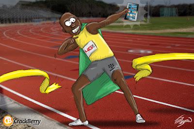 Usain Bolt use Blackberry Smartphone